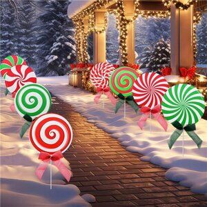 8 Pieces Christmas Decorations Outdoor Yard Garden Porch Sign - Large Corrugated